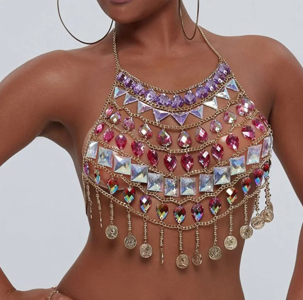 Backless Coin Bra Body Jewelry