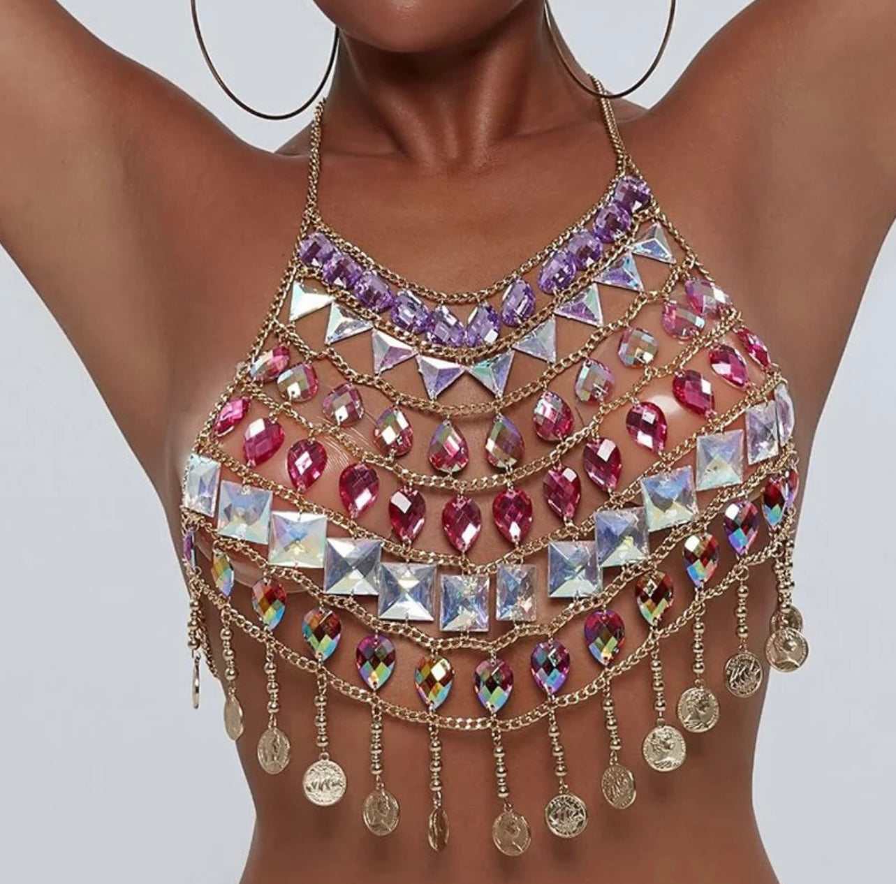 Backless Coin Bra Body Jewelry