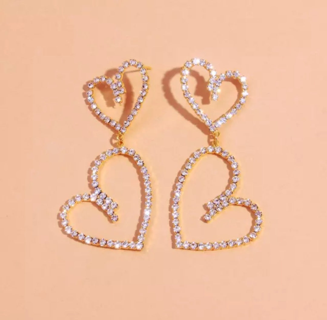 Double Hearts Earrings