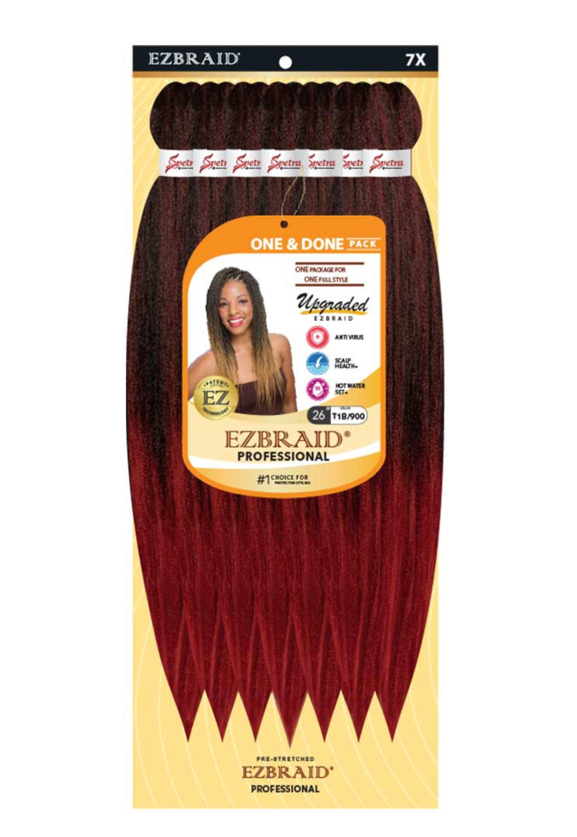 Unionbeauty 8 Packs 30 Inch Cooper Red Pre Stretched Braiding Hair