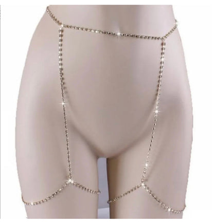 Rhinestone Garter Waist Chain
