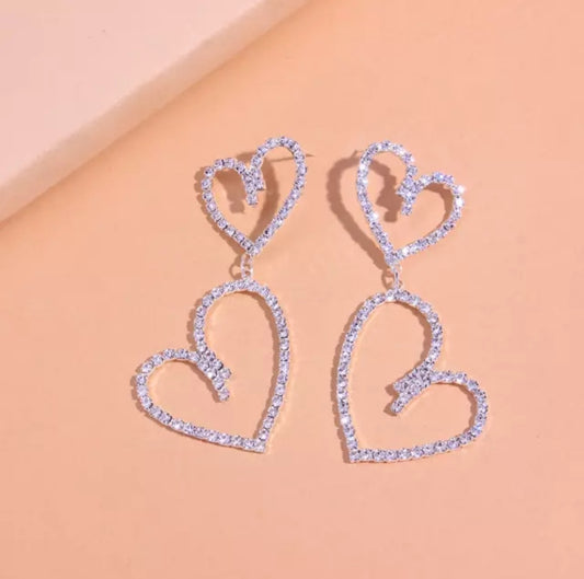 Double Hearts Earrings